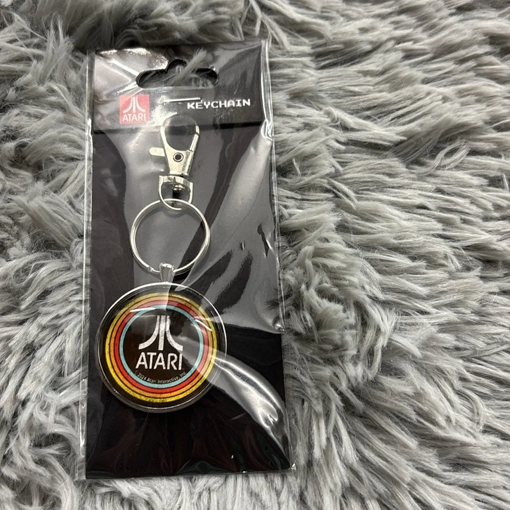 NWT Open Road Atari Stylish Black and Red Silver Keychain with Durable Design